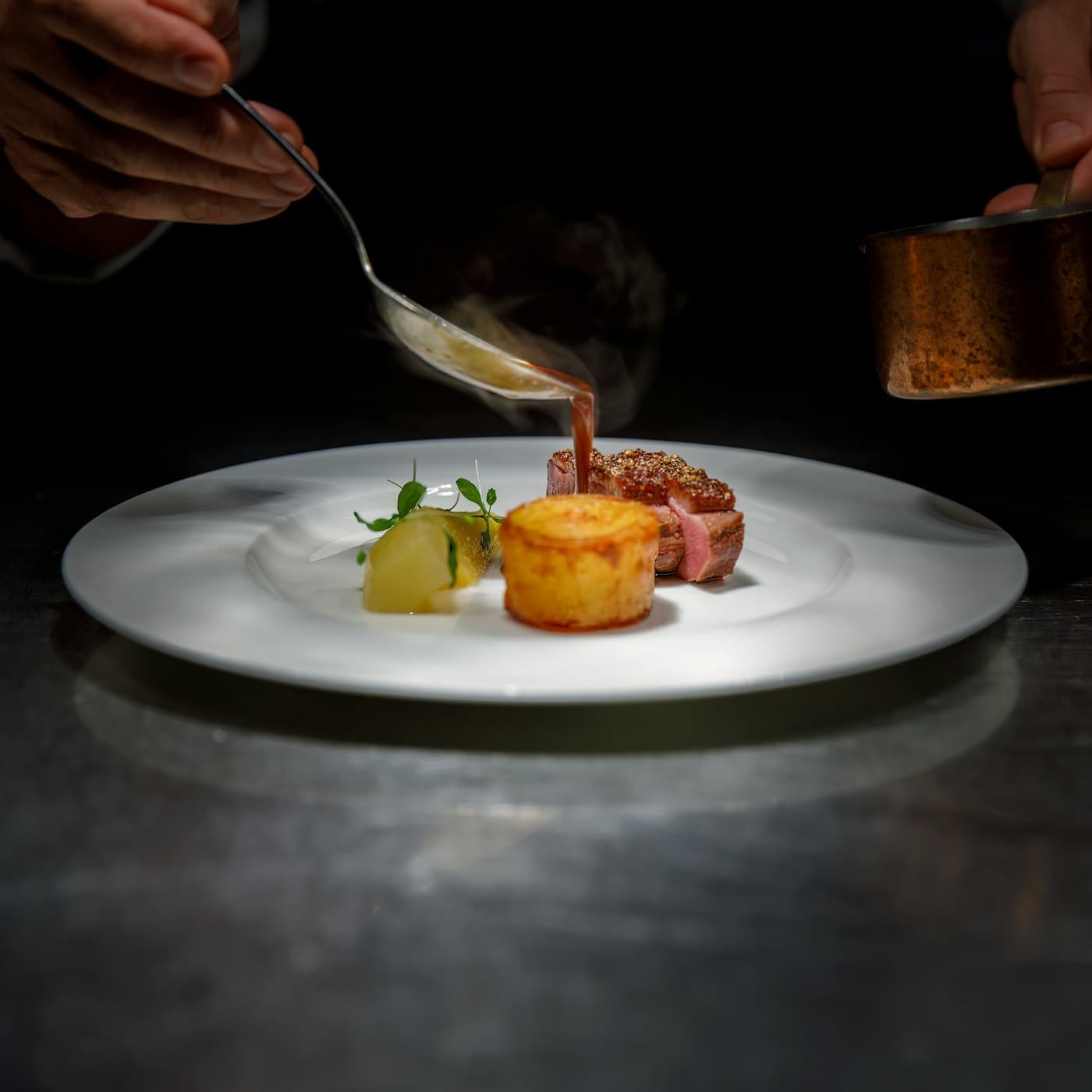 A refined tasting-menu dish at Smyth in Chicago with elegant plating